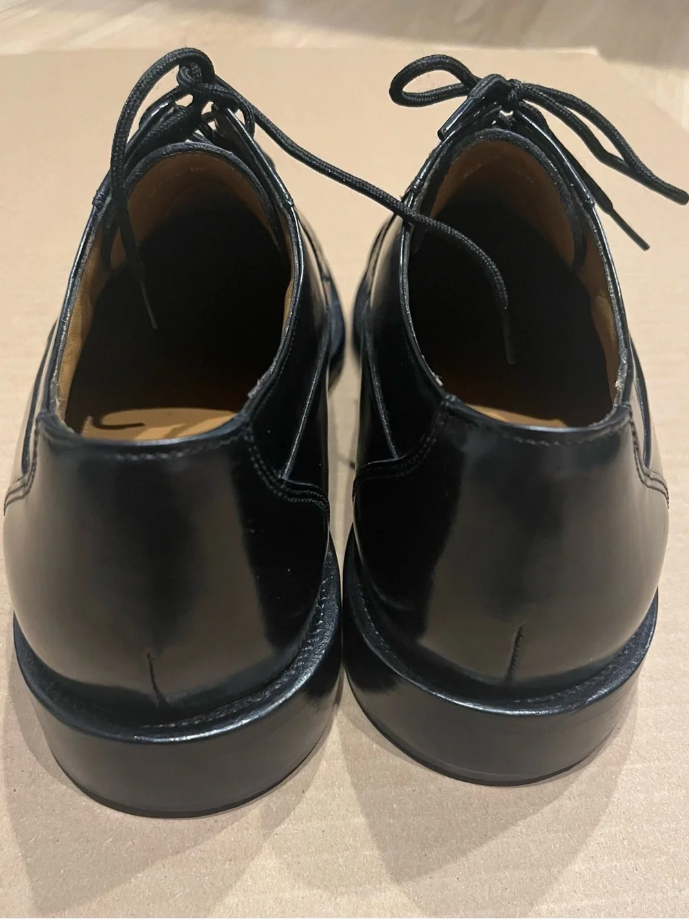 Bostonian Black Leather Cap-Toe Derby Dress Shoes